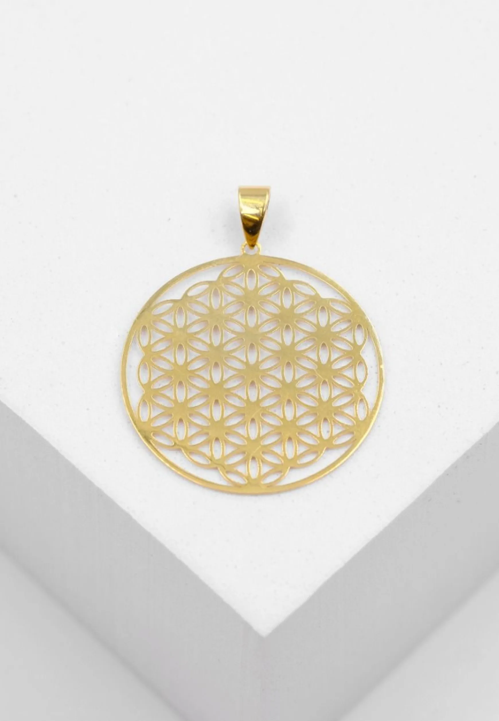 Anhänger Blume des Lebens Gelbgold 750, 25mm