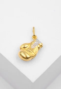 Anhänger Boxen Bicolor Gelb-/Weissgold 750, 22x12mm