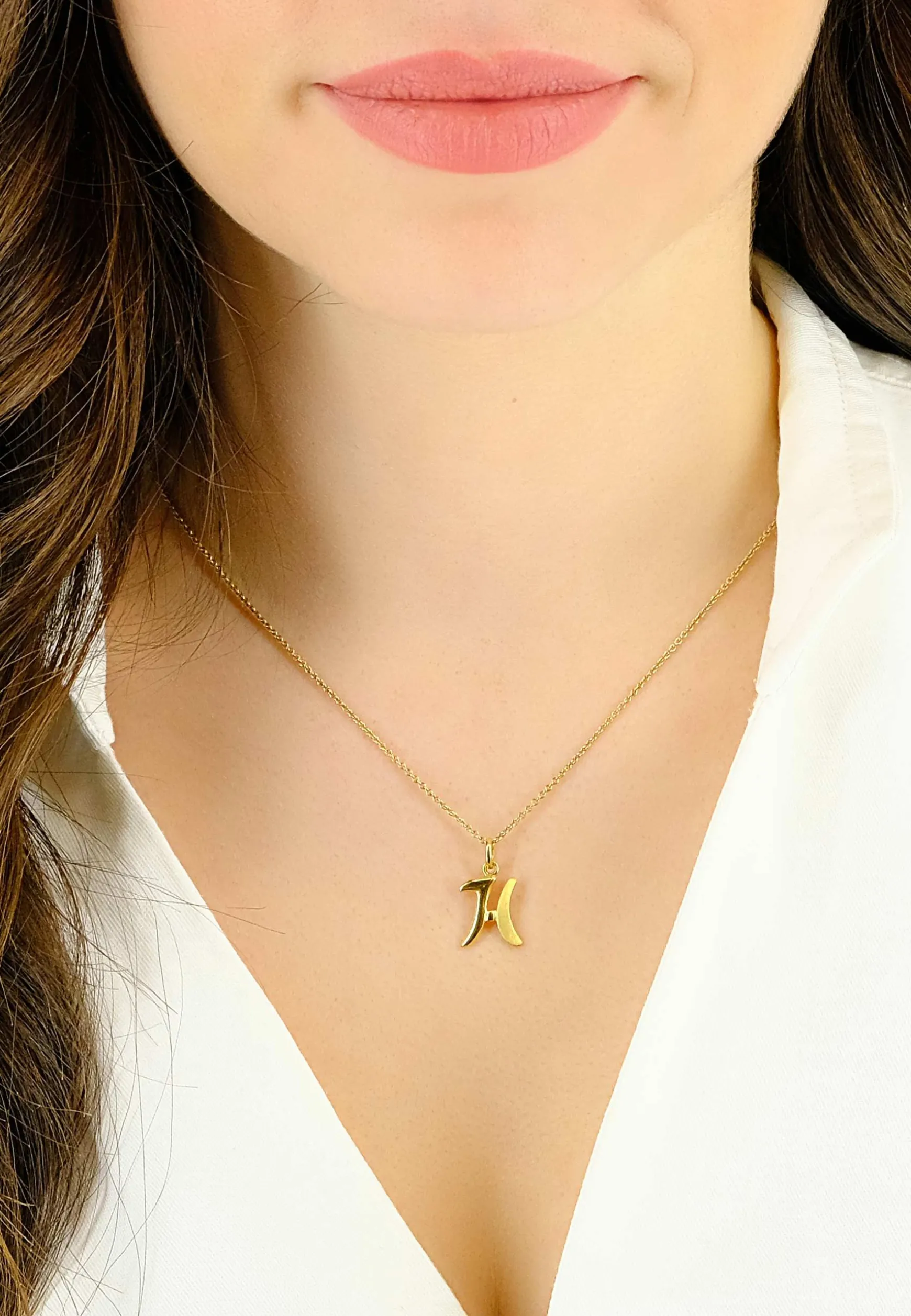 Anhänger Buchstabe H Gelbgold 750, 20x13mm