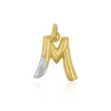 Anhänger Buchstabe M Bicolor Gelb-/Weissgold 750 Diamant 0.01ct. 21x14mm