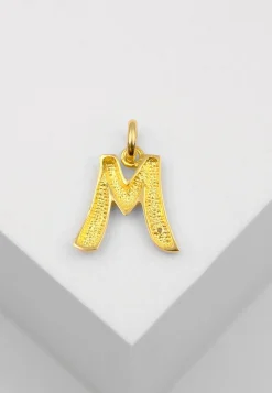 Anhänger Buchstabe M Bicolor Gelb-/Weissgold 750 Diamant 0.01ct. 21x14mm
