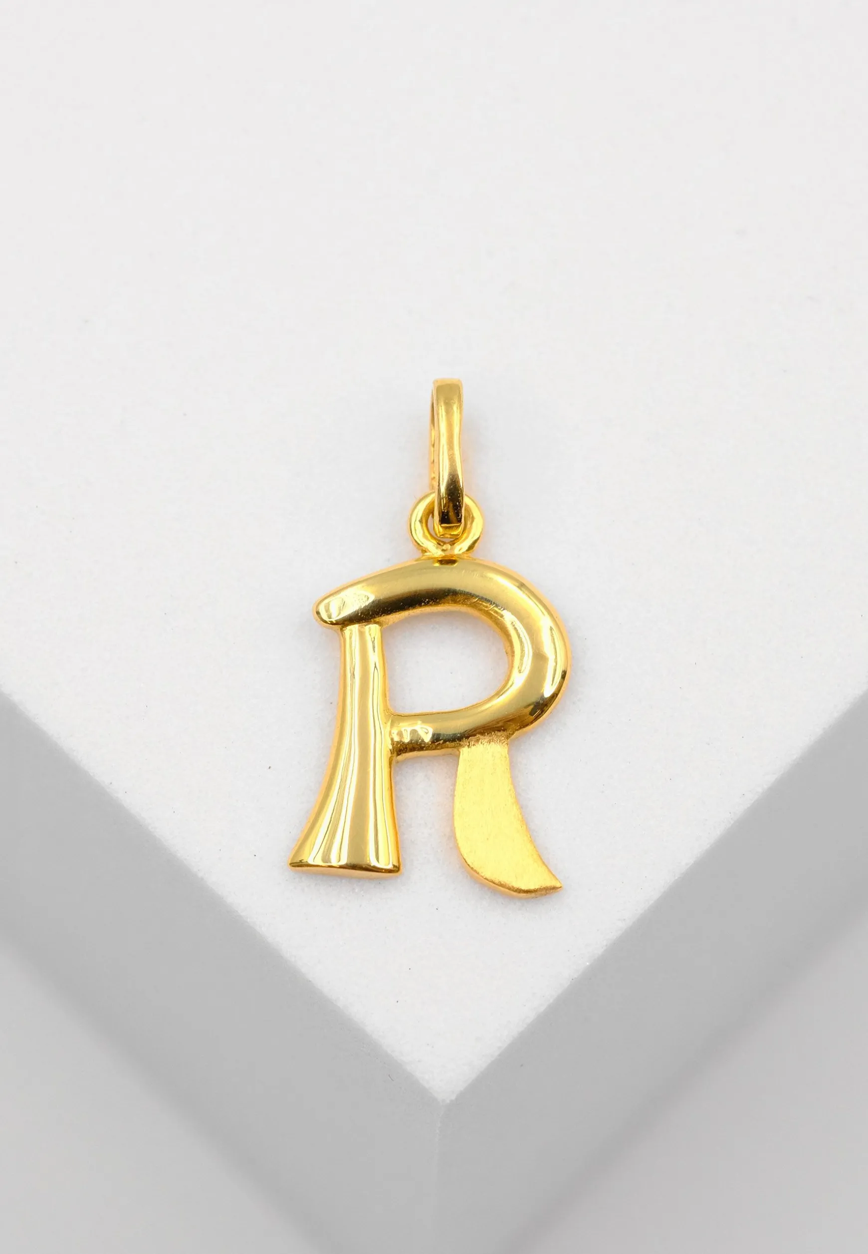Anhänger Buchstabe R Gelbgold 750, 20x10mm