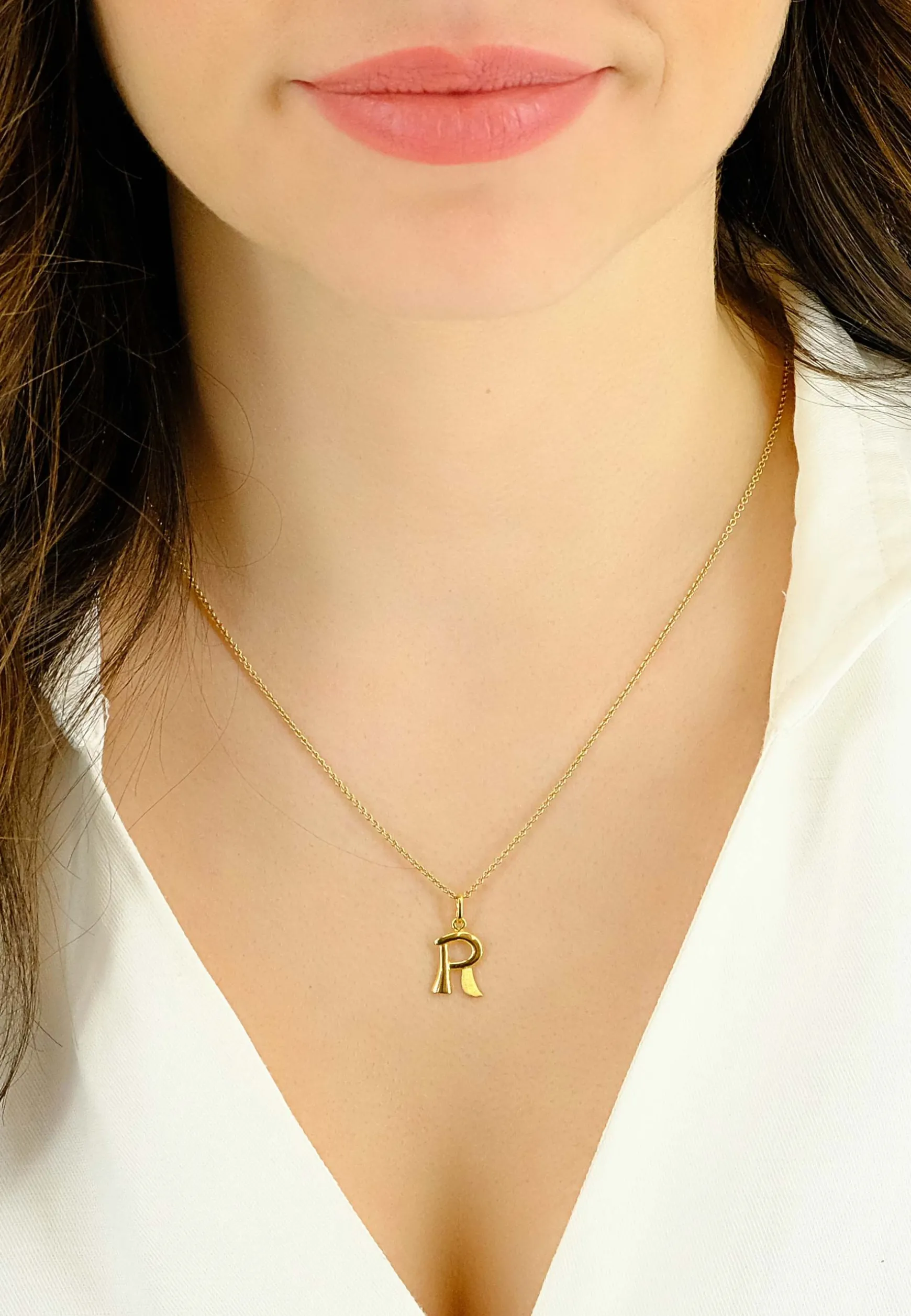 Anhänger Buchstabe R Gelbgold 750, 20x10mm