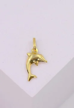 Anhänger Delfin Gelbgold 750, 14x8mm