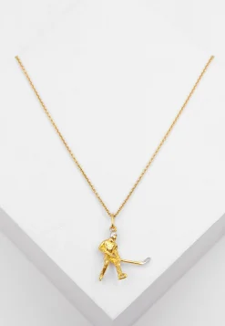 Anhänger Eishockey Bicolor Gelb-/Weissgold 750, 26x19mm