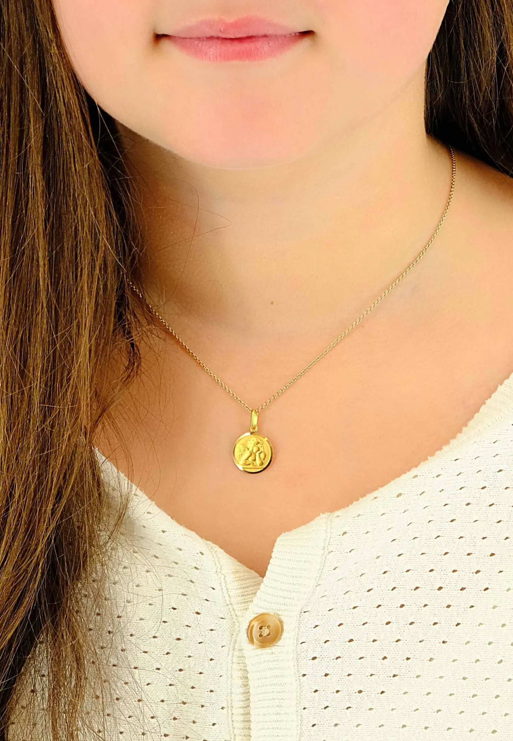 Anhänger Engel Gelbgold 750, 22x14mm