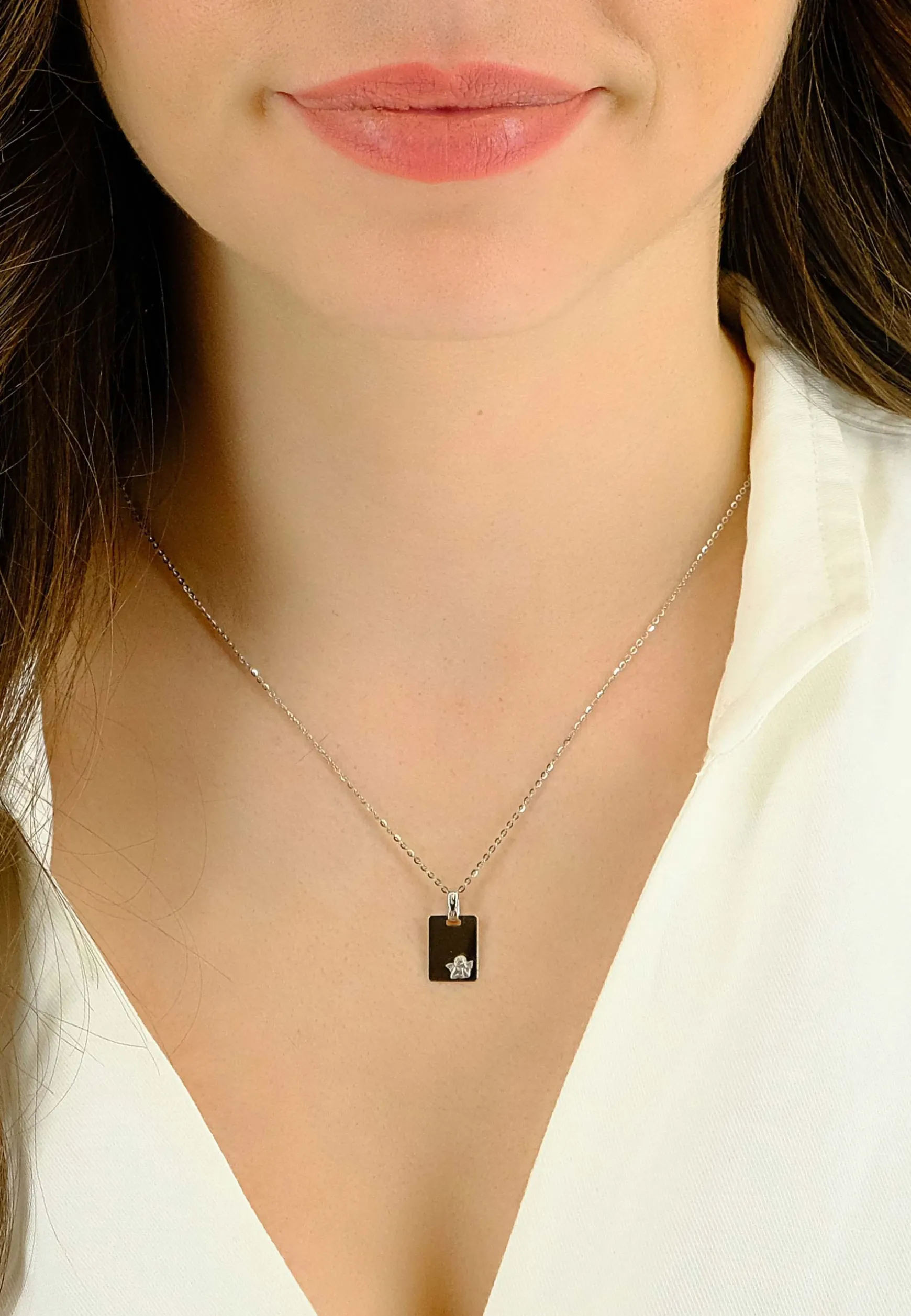 Anhänger Engel Weissgold 750, 17x9mm