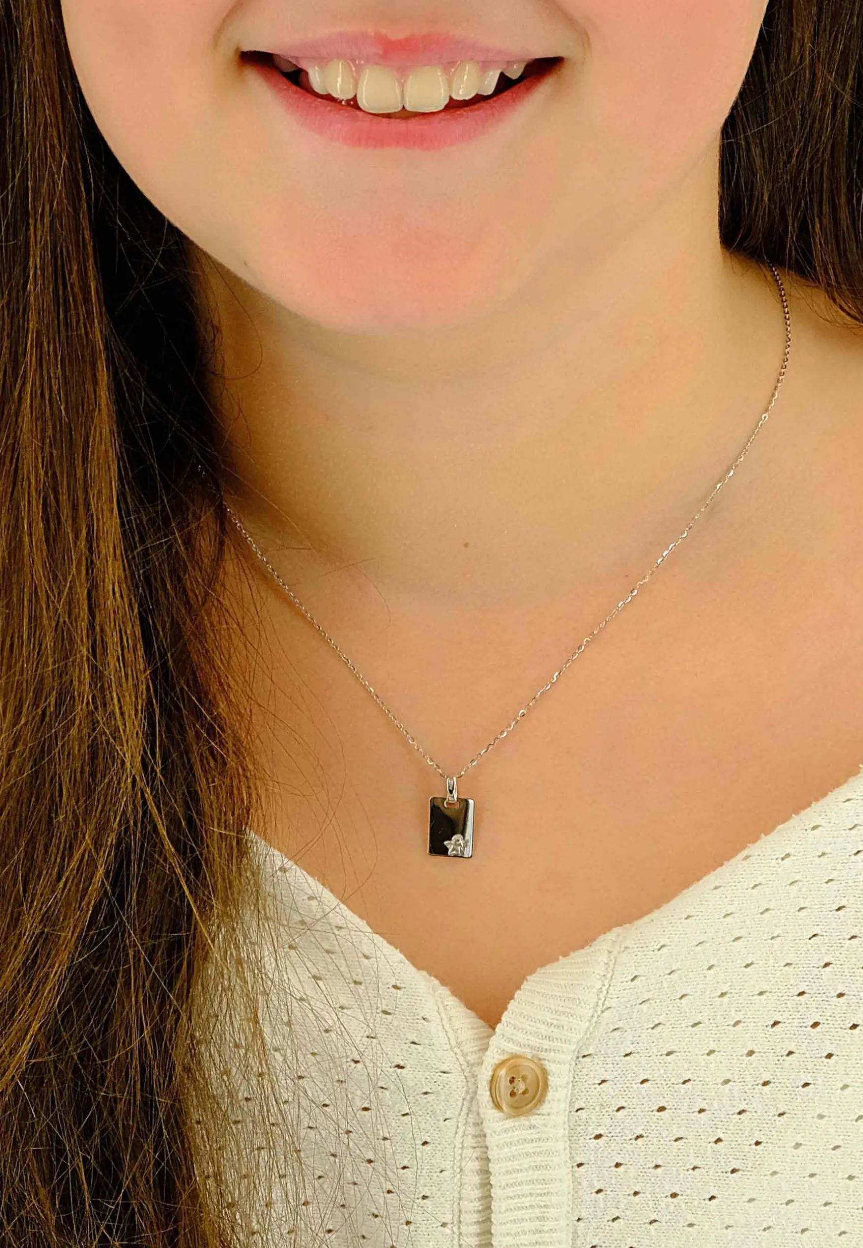 Anhänger Engel Weissgold 750, 17x9mm