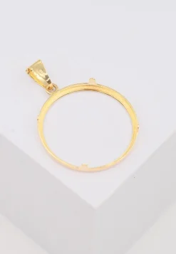 Anhänger 20er Vreneli-Fassung Gelbgold 750, 31x24mm