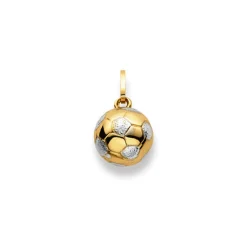 Anhänger Fussball Bicolor Gelb-/Weissgold 750, 16x10mm
