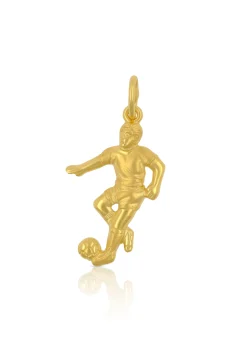 Anhänger Fussball Gelbgold 750, 30x15mm