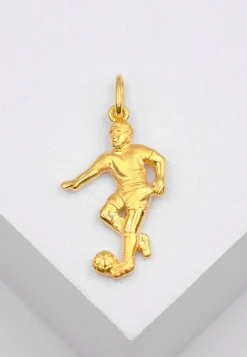Anhänger Fussball Gelbgold 750, 30x15mm