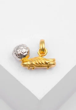 Anhänger Fussballschuh Bicolor Gelb-/Weissgold 750, 16x15mm