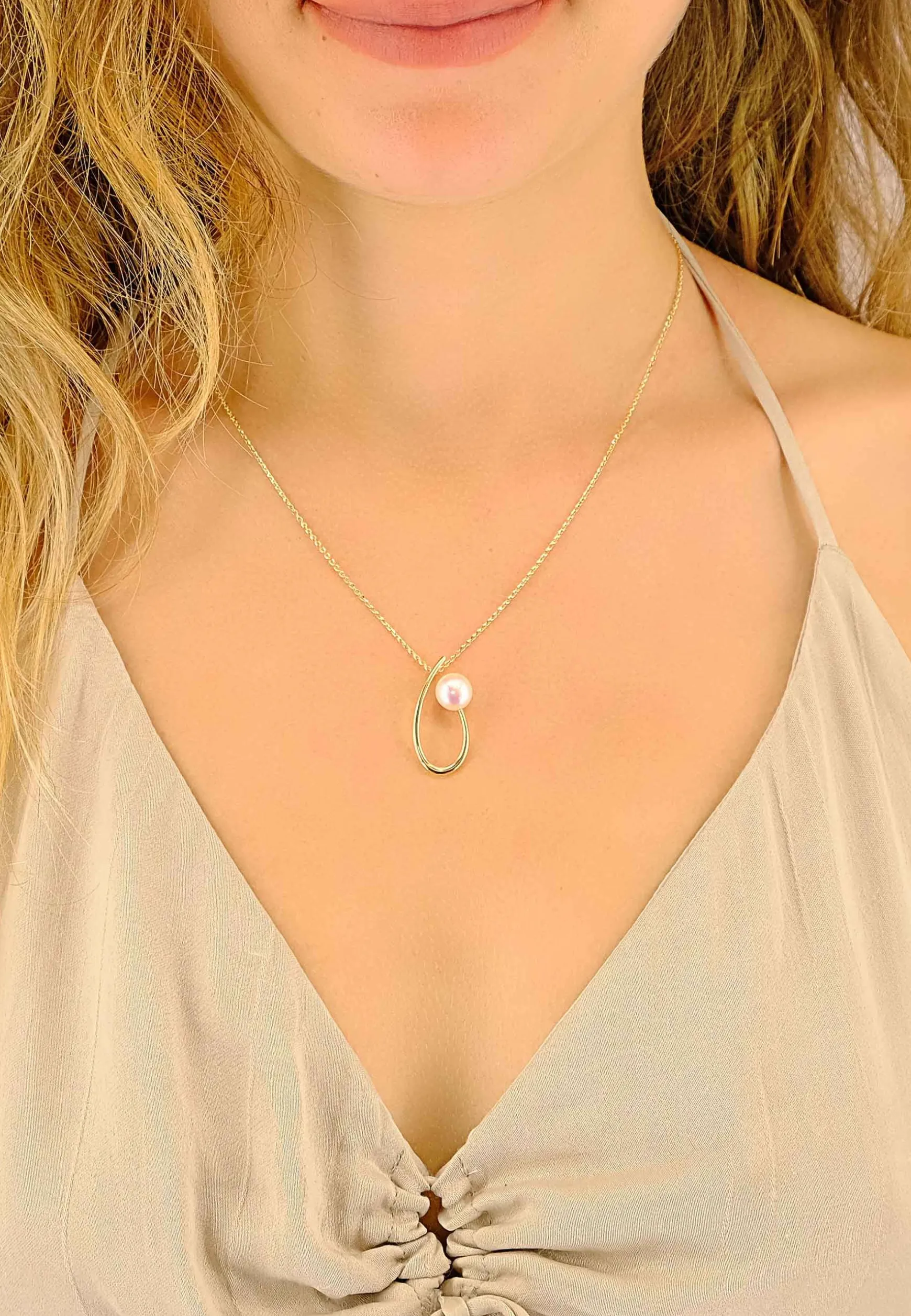 Anhänger Gelbgold 750 Süsswasserperle 8-8.5mm