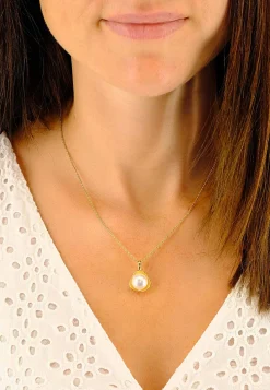 Anhänger Gelbgold 750 Süsswasserperle 10.5-11mm