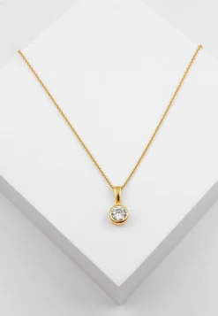 Anhänger Gelbgold 750 Zirkonia, 15x8mm