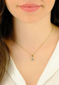 Anhänger Gelbgold 750 Zirkonia, 15x8mm