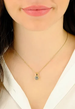 Anhänger Gelbgold 750 Zirkonia, 14x9mm