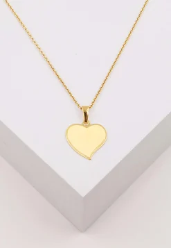 Anhänger Gravurplatte Herz Gelbgold 750, 19x15mm