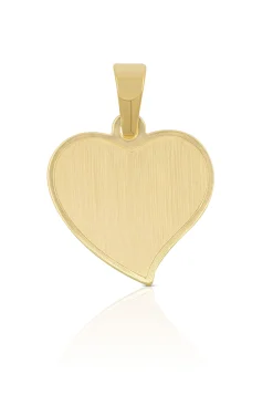 Anhänger Gravurplatte Herz Gelbgold 750, 19x15mm
