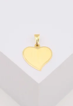 Anhänger Gravurplatte Herz Gelbgold 750, 19x15mm