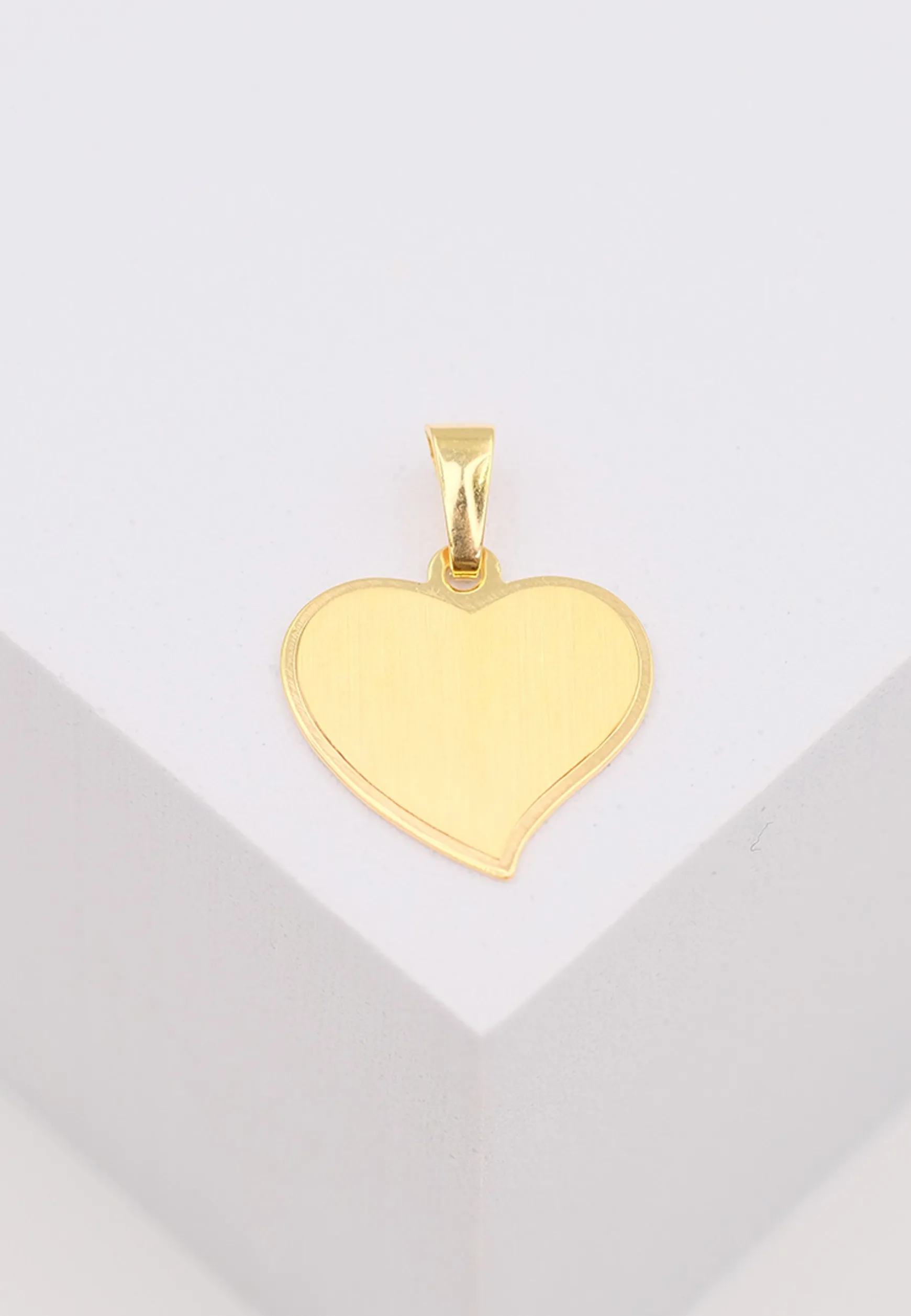 Anhänger Gravurplatte Herz Gelbgold 750, 19x15mm