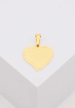 Anhänger Gravurplatte Herz Gelbgold 750, 19x15mm