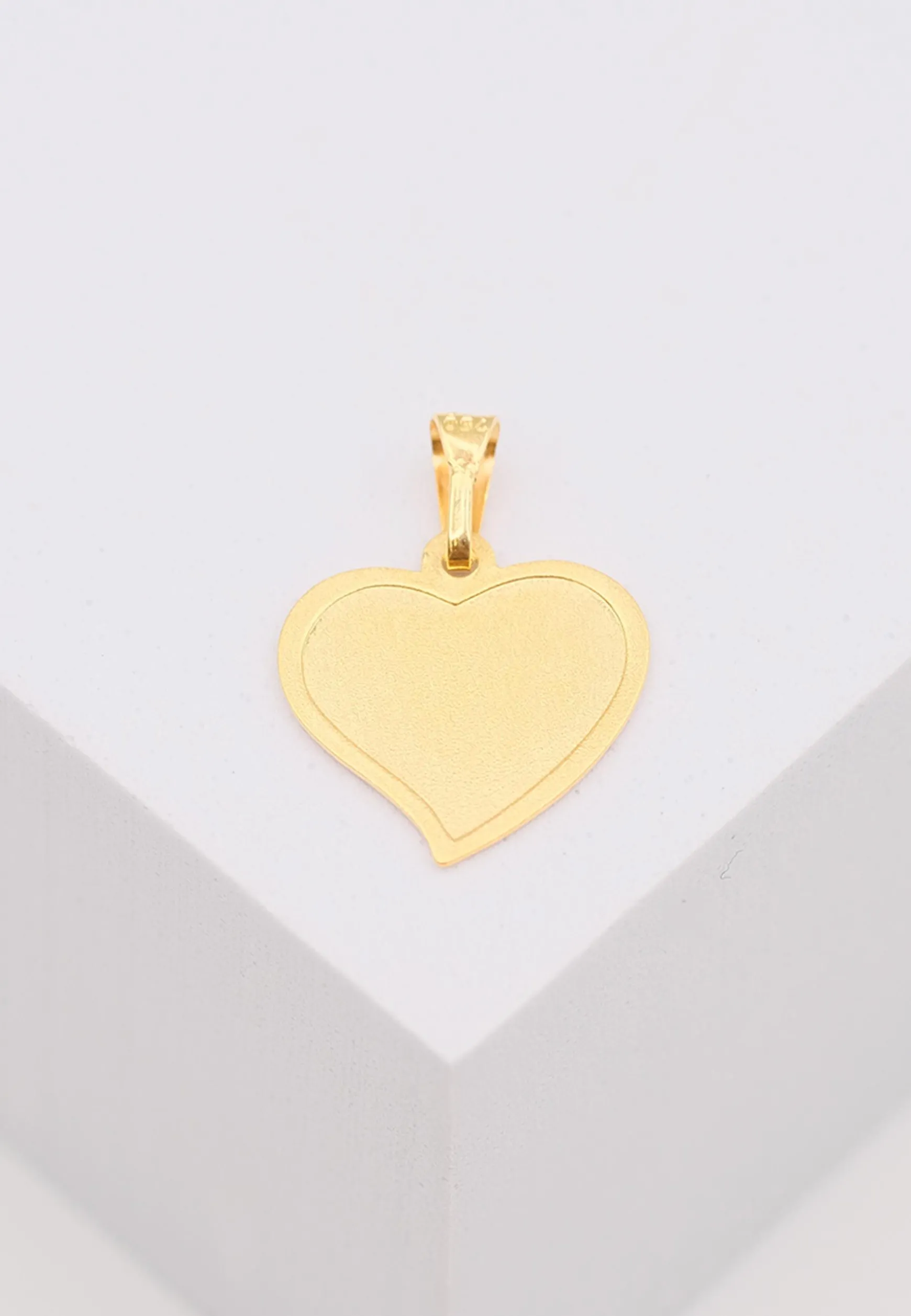Anhänger Gravurplatte Herz Gelbgold 750, 19x15mm