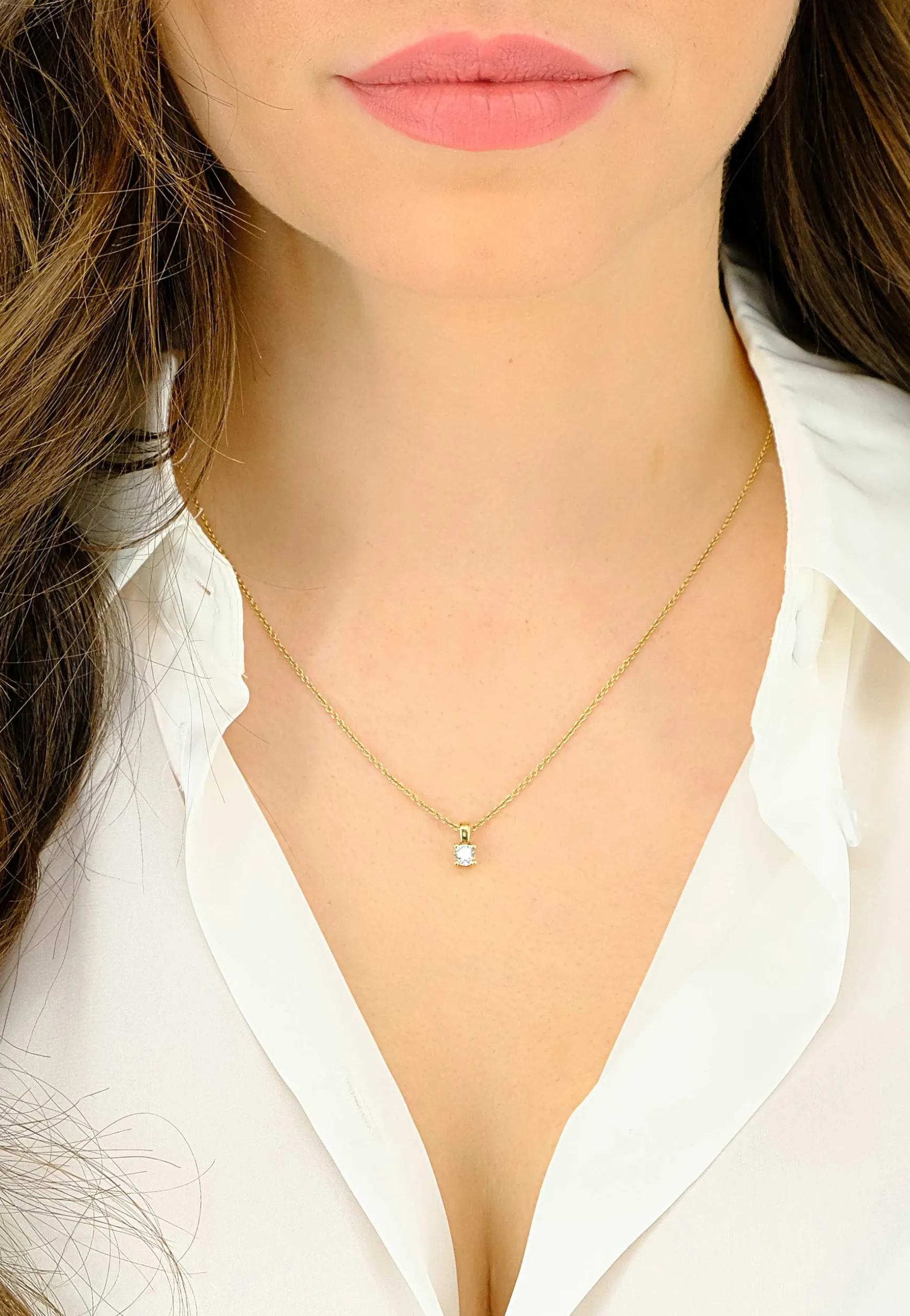 Anhänger 4-Griff-Fassung Diamant 0.30ct. Gelbgold 750