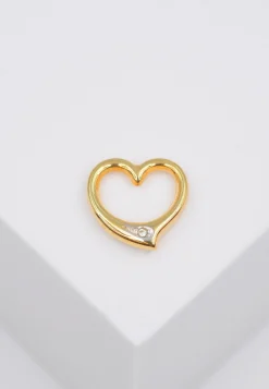 Anhänger Herz Gelbgold 750 Diamant 0.02ct. 12x12mm