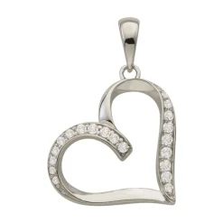 Anhänger Herz Silber 925 Zirkonia, 24x16mm
