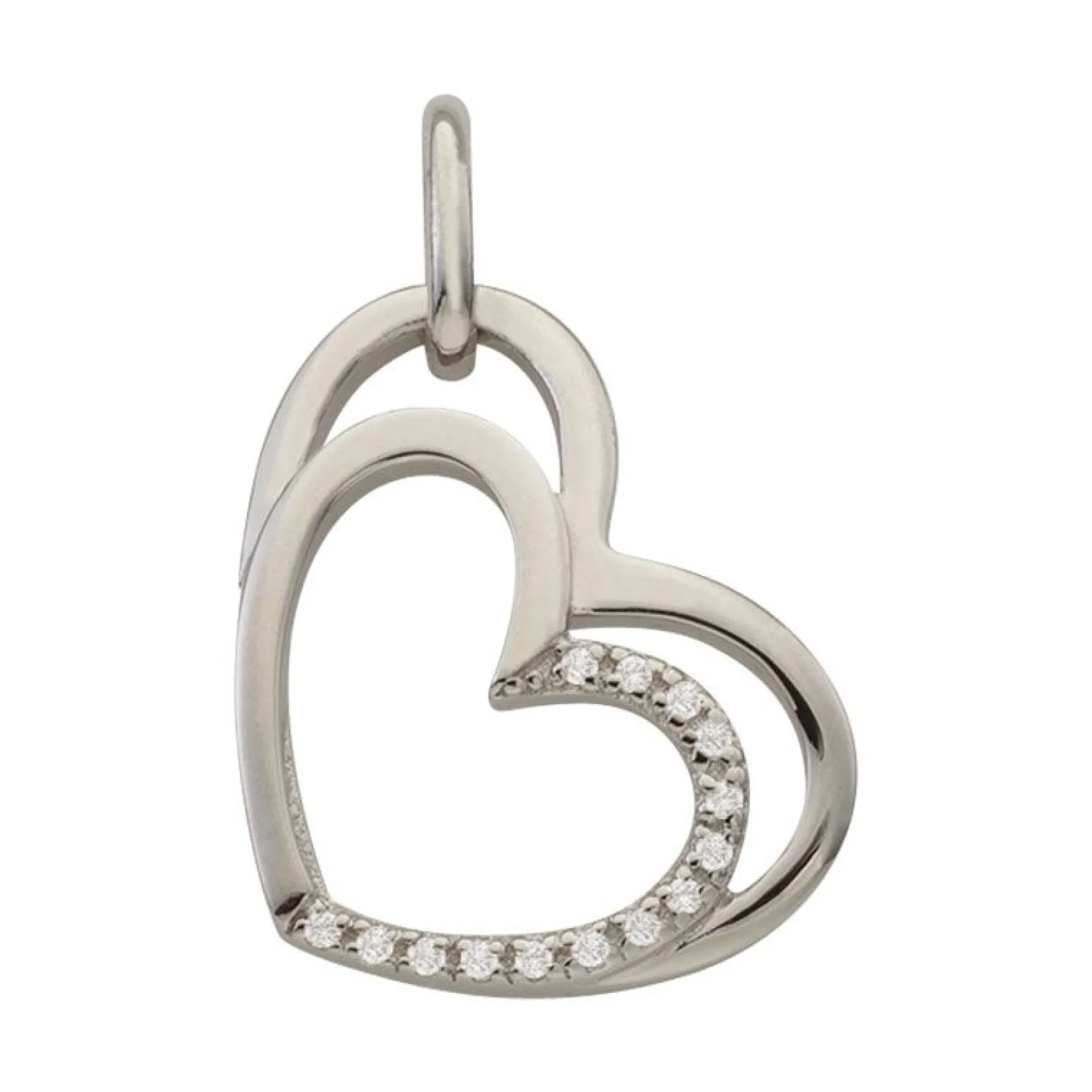 Anhänger Herz Silber 925 Zirkonia, 24x16mm