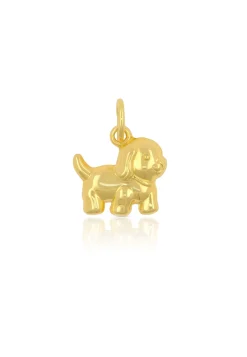 Anhänger Hund Gelbgold 750, 15x12mm