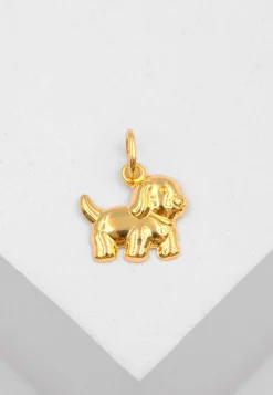 Anhänger Hund Gelbgold 750, 15x12mm