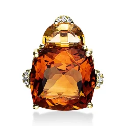 Anhänger 750/18K Gelbgold Diamant 0.04ct. Citrin 8.6ct.