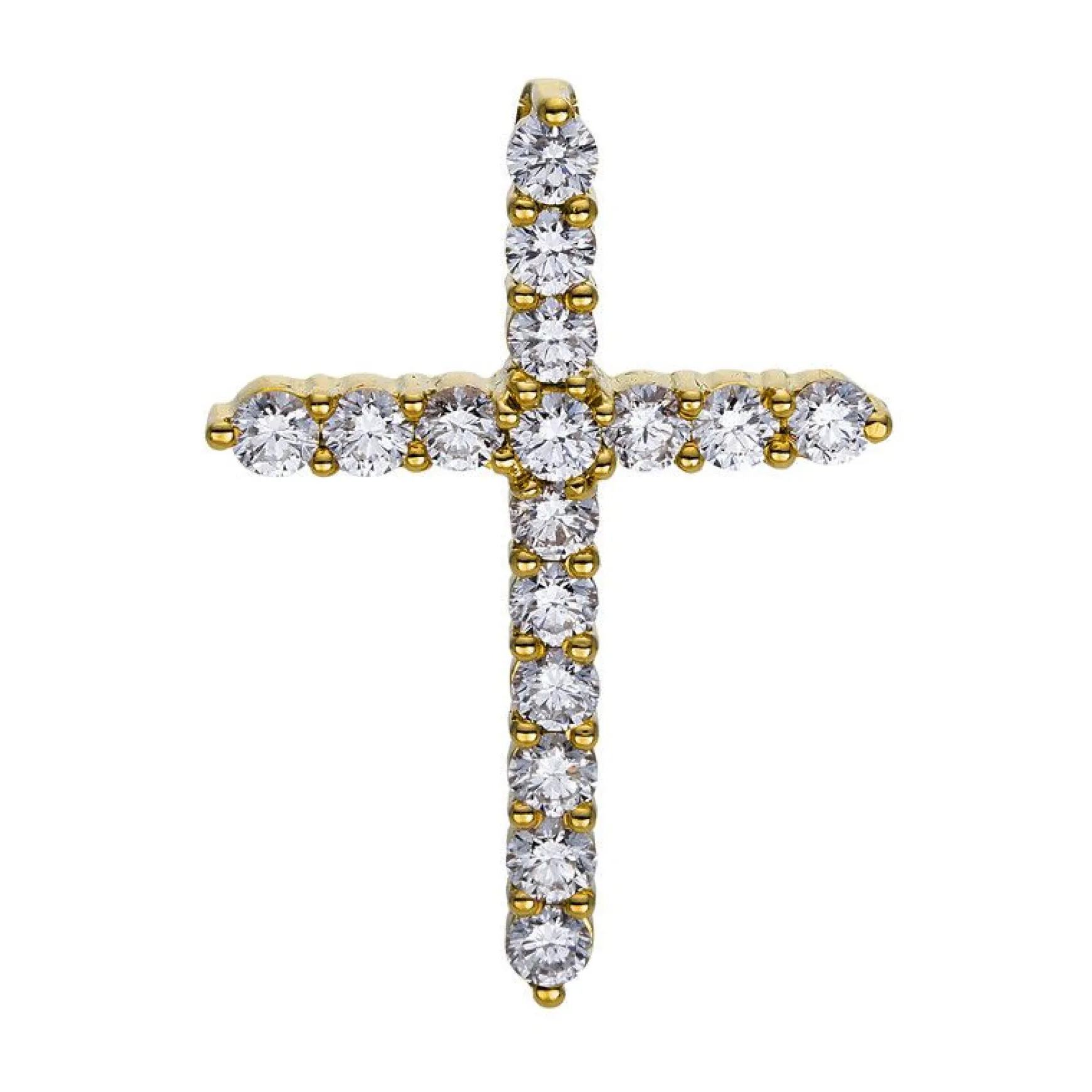 Anhänger 750/18K Gelbgold Kreuz Diamant 0.71ct.