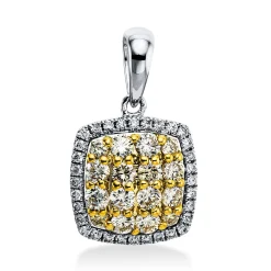 Anhänger 750/18K Gelbgold/Weissgold Diamant 0.61ct.