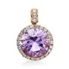 Anhänger 750/18K Rotgold Diamant 0.3ct. Amethyst 3.91ct.