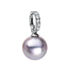 Anhänger 750/18K Weissgold Diamant 0.13ct. Tahiti Perle