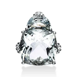 Anhänger 750/18K Weissgold Diamant 0.04ct. Amethyst 9.2ct.