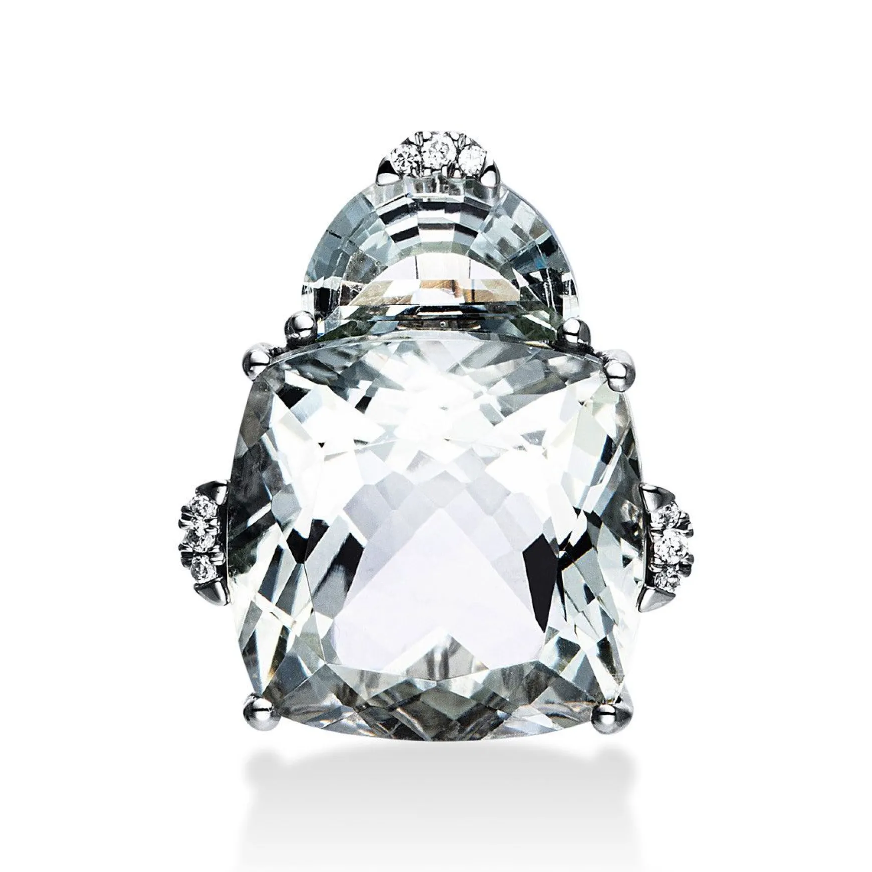 Anhänger 750/18K Weissgold Diamant 0.04ct. Amethyst 9.2ct.