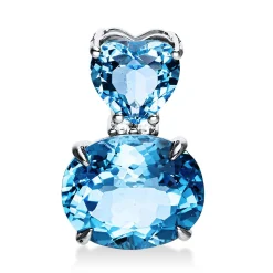 Anhänger 750/18K Weissgold Diamant 0.05ct. Topas 6.1ct.