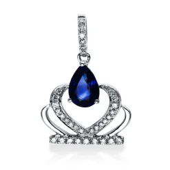 Anhänger 750/18K Weissgold Diamant 0.14ct. Safir 0.71ct.