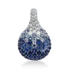 Anhänger 750/18K Weissgold Diamant 0.22ct. Safir 1.31ct.