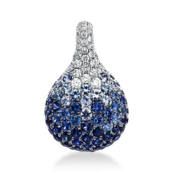 Anhänger 750/18K Weissgold Diamant 0.22ct. Safir 1.31ct.