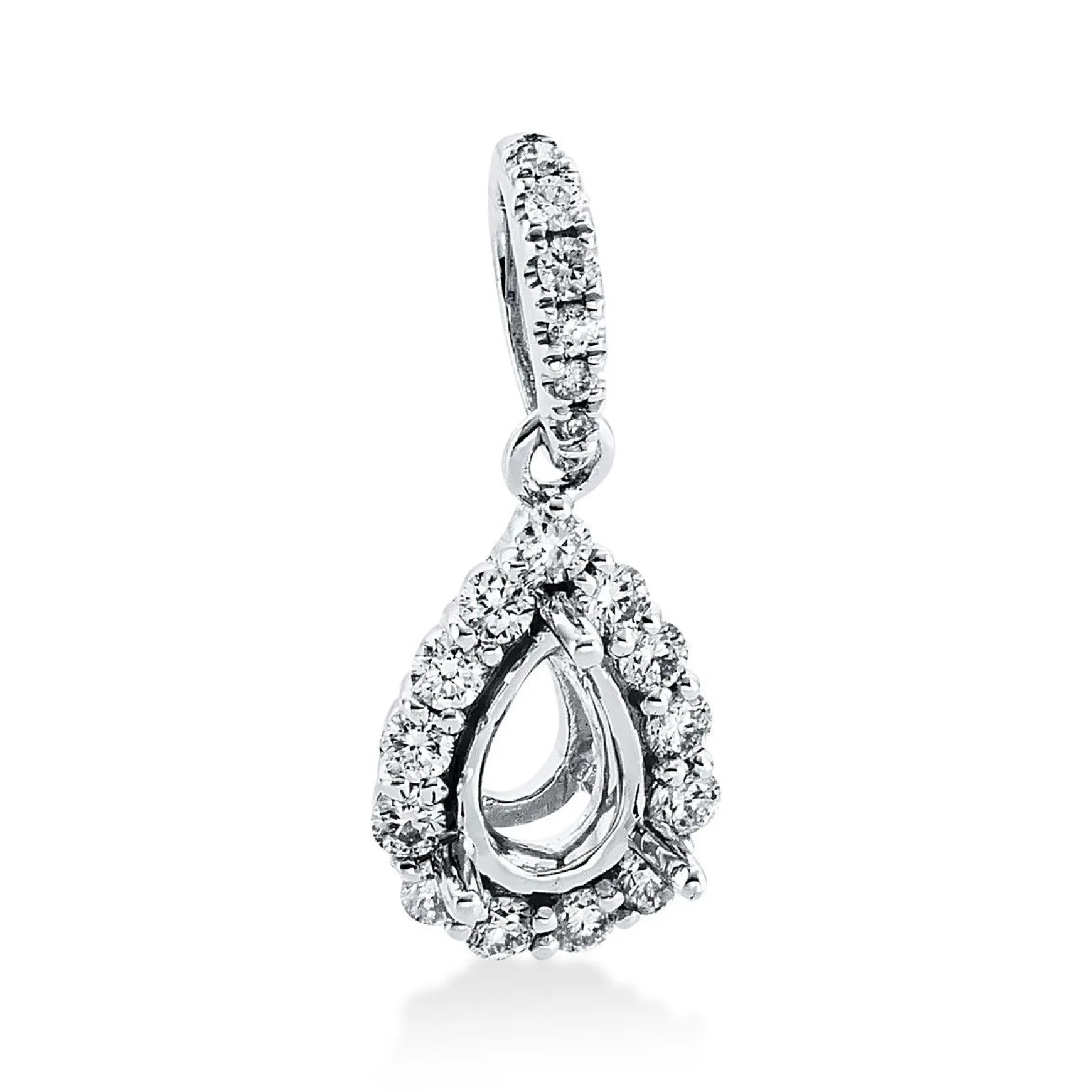 Anhänger 585/14K Weissgold Diamant 0.19ct.