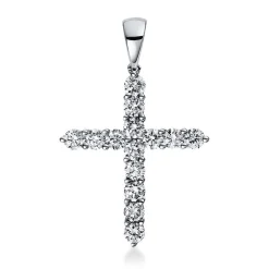 Anhänger 750/18K Weissgold Kreuz Diamant 0.71ct.