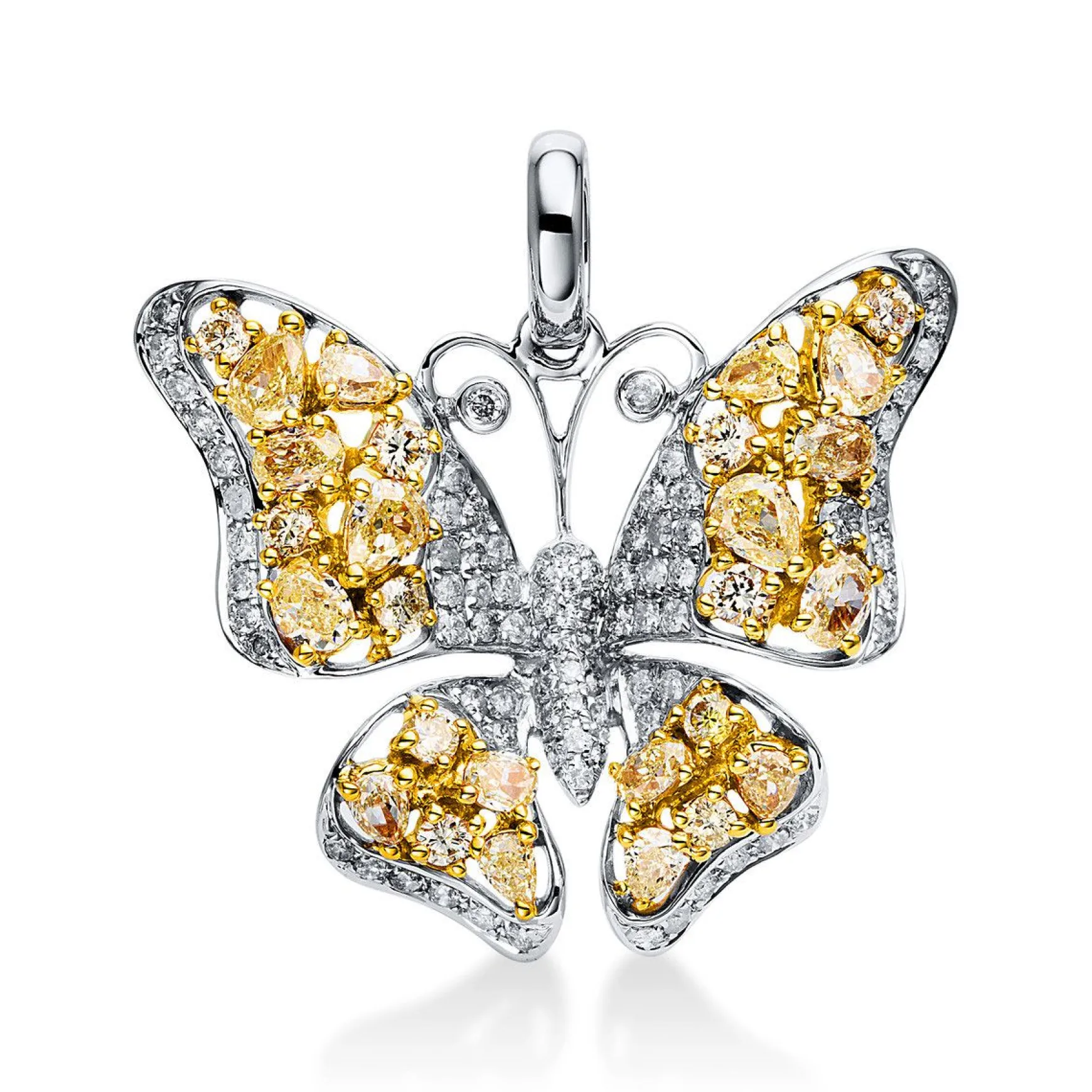 Anhänger 585/14K Weissgold/Gelbgold Diamant 3.08ct.