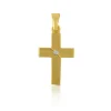 Anhänger Kreuz Gelbgold 750 Diamant 0.02ct. 25x12mm