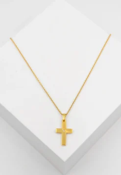 Anhänger Kreuz Gelbgold 750 Diamant 0.02ct. 25x12mm